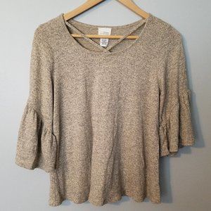 Caution to the Wind Crisscross Bell Sleeve Top